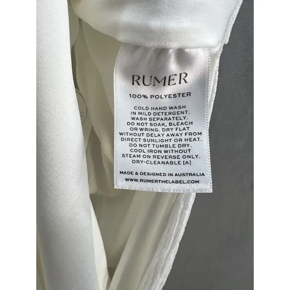 Rumer The Label Rosa Maxi Dress Size X-Small White Ribbed Stretchy Bodycon - Picture 11 of 11